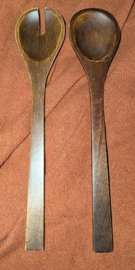 Williams Sonoma Open Kitchen Wood Salad Servers Set Of 2 Brown Utensils Kitchen